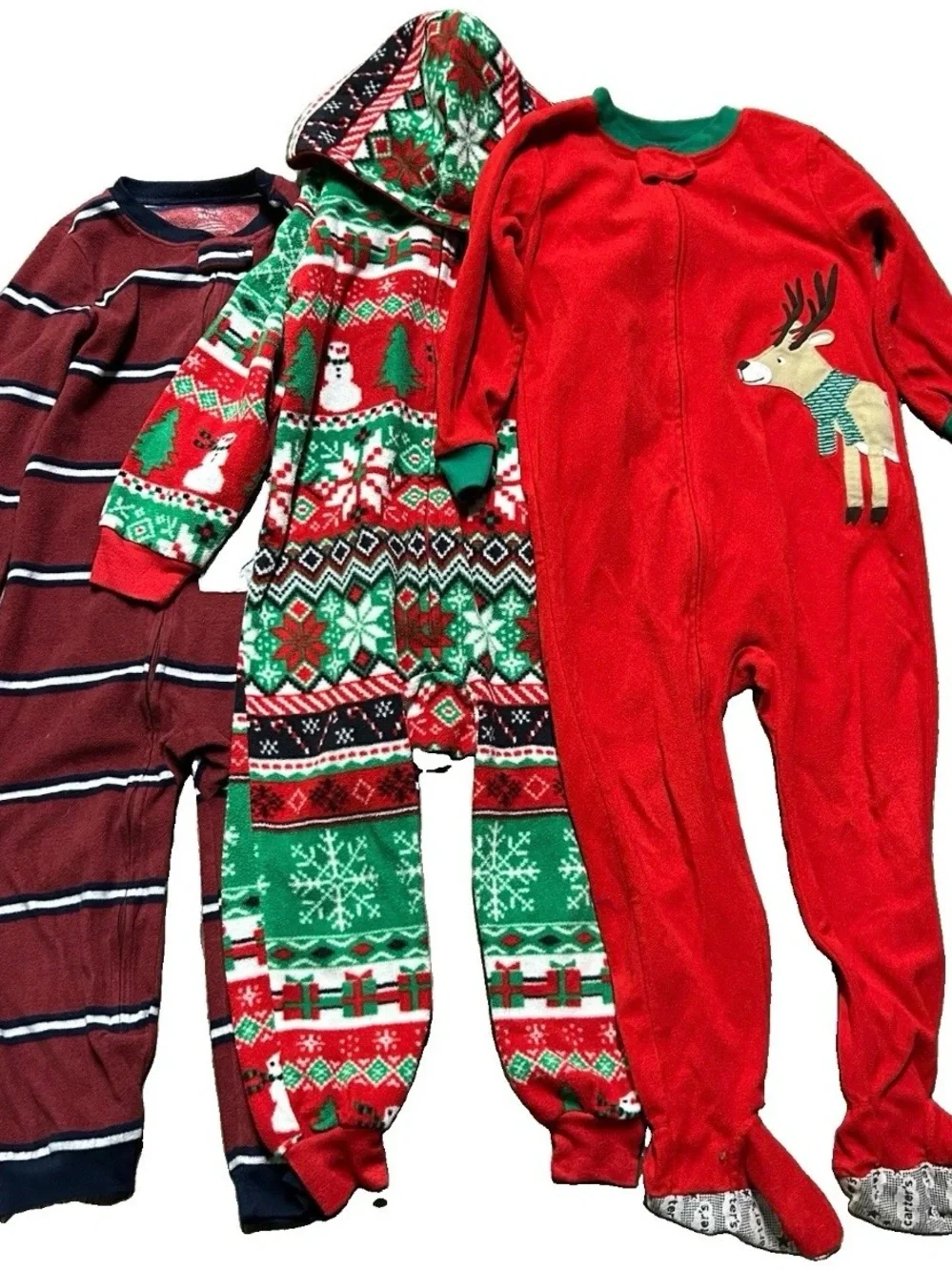 Toddler Boy Pajamas Fleece Footies Christmas Size 4T